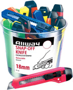 ALLWAY K7-25 Retractable 18mm Snap-Off Knife, Neon, 100 Pack