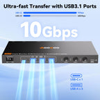 USB C DP KVM Switch 3 Computers 3 Monitors,4K/1080P@60Hz MST KVM Switch for 1 PC&2 Laptop Share 3 Monitor with 4 USB3.0 Devices,PD for Laptop, USB Cables and Power Adapter(4K USB C DP 3 in 3 Out KVM)