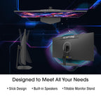 Sceptre New 34-inch Prime Gaming Monitor 3440 x 1440 up to 240Hz 1ms 100% sRGB DisplayPort x2 HDMI x2 Build-in Speakers, Machine Black 2027 (E345B-QU240T Series)