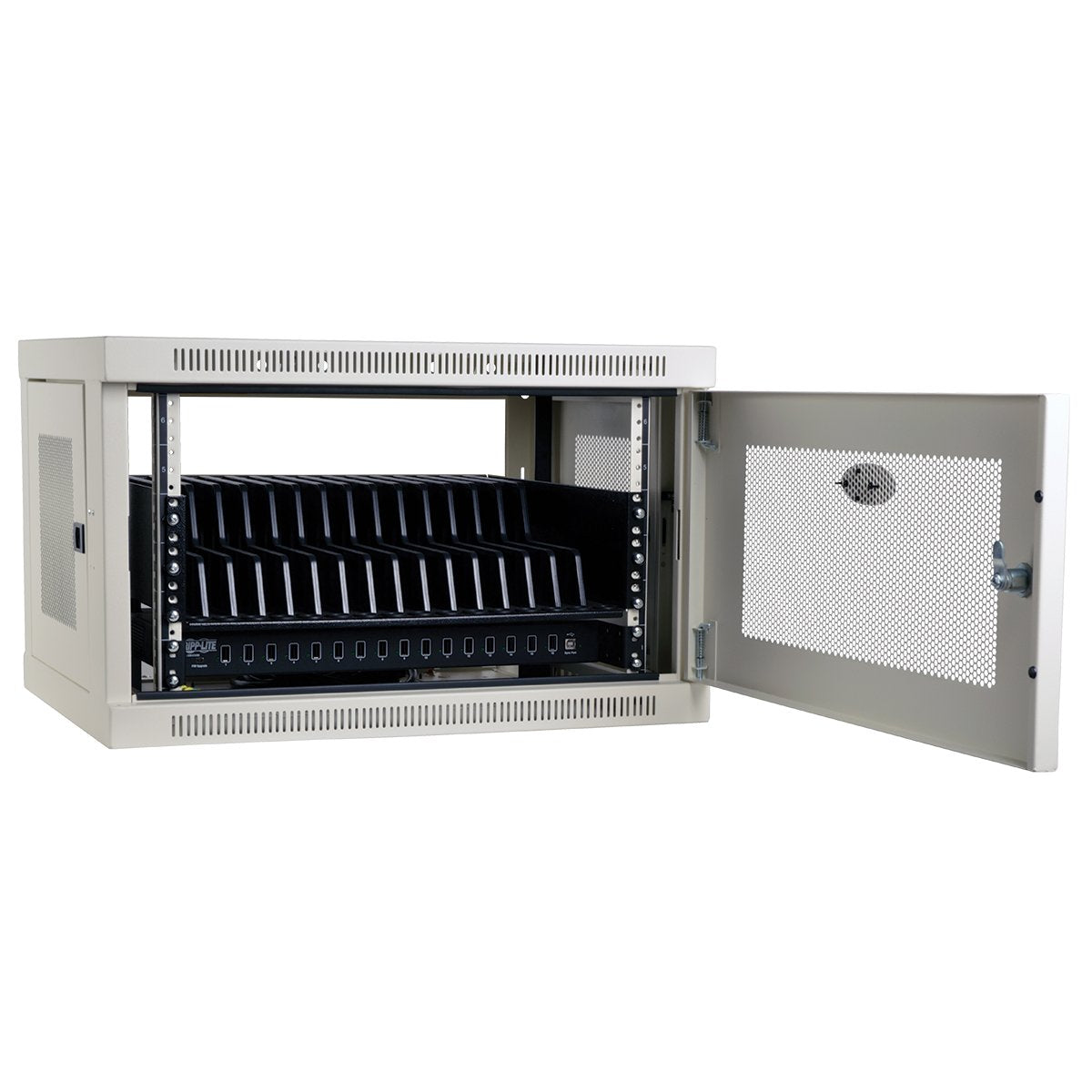 Tripp Lite 48-Port AC Mobile Charging Cart Storage Station for Chromebooks, iPads, Laptops, Tablets, Black (CSC48AC)