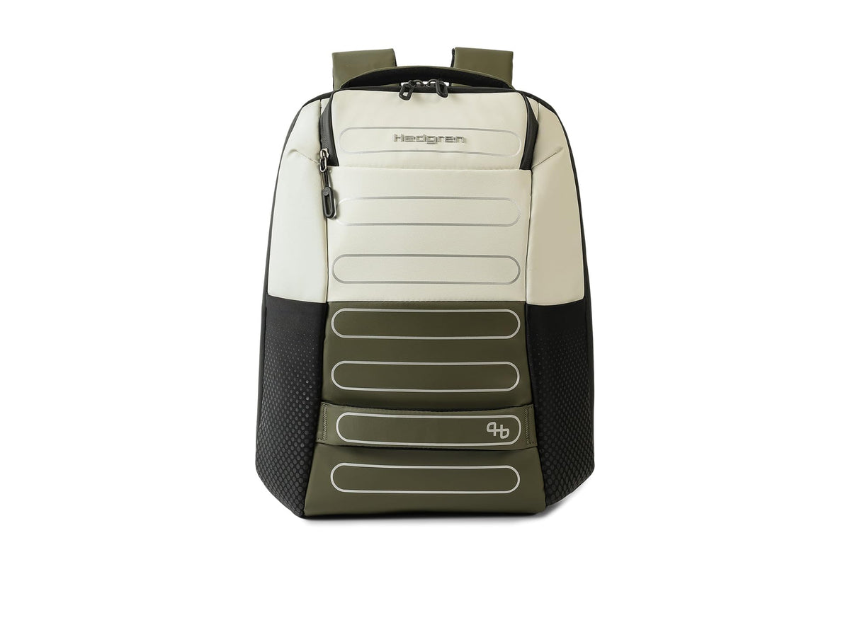 Hedgren HANDLE Laptop Backpack – Ergonomic RPET Travel Backpack with RFID Protection, Rain Cover, Laptop & Accessory Storage - 19 L (Grey-Green)