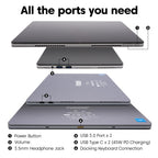 Fusion5 2 in 1 Laptop, Windows 11 Tablet with Keyboard - Built in USA, 12" 2K Touchscreen, Intel 15th Gen Quad-Core CPU, 16GB DDR5 RAM, 512GB SSD, 12 Inch Windows Tablet PC with Built-in Cooling Fan