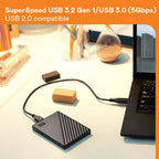 WD 2TB My Passport, Portable External Hard Drive, Black, backup software with defense against ransomware, and password protection, USB 3.1/USB 3.0 compatible - WDBYVG0020BBK-WESN