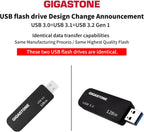 GIGASTONE 64GB Flash Drive 10-Pack, USB 3.2 Gen 1, Up to 80MB/s High-Speed Data Transfer, Carbon Fiber Design, Retractable, USB 2.0 / USB 3.0 / USB 3.1 Interface Compatible