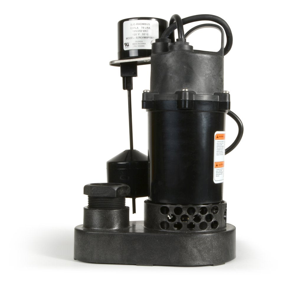Products SPP50V Thermoplastic Sump Pump with Vertical Swirch, 1/2 HP, 4,080 GPH