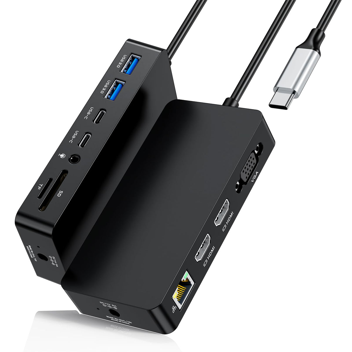 Surface Thunderbolt 4 Dock Triple Displays 4K HDMI*2+VGA, 12 in 1 Surface Pro Docking Station with 100W Power Adapter for MS Surface Pro 12/11/10/9/8/X/7+/7,Laptop 7/6/5/4/3,Laptop Go,Studio