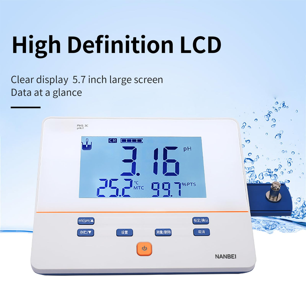 High Precision Lab Benchtop pH Meter