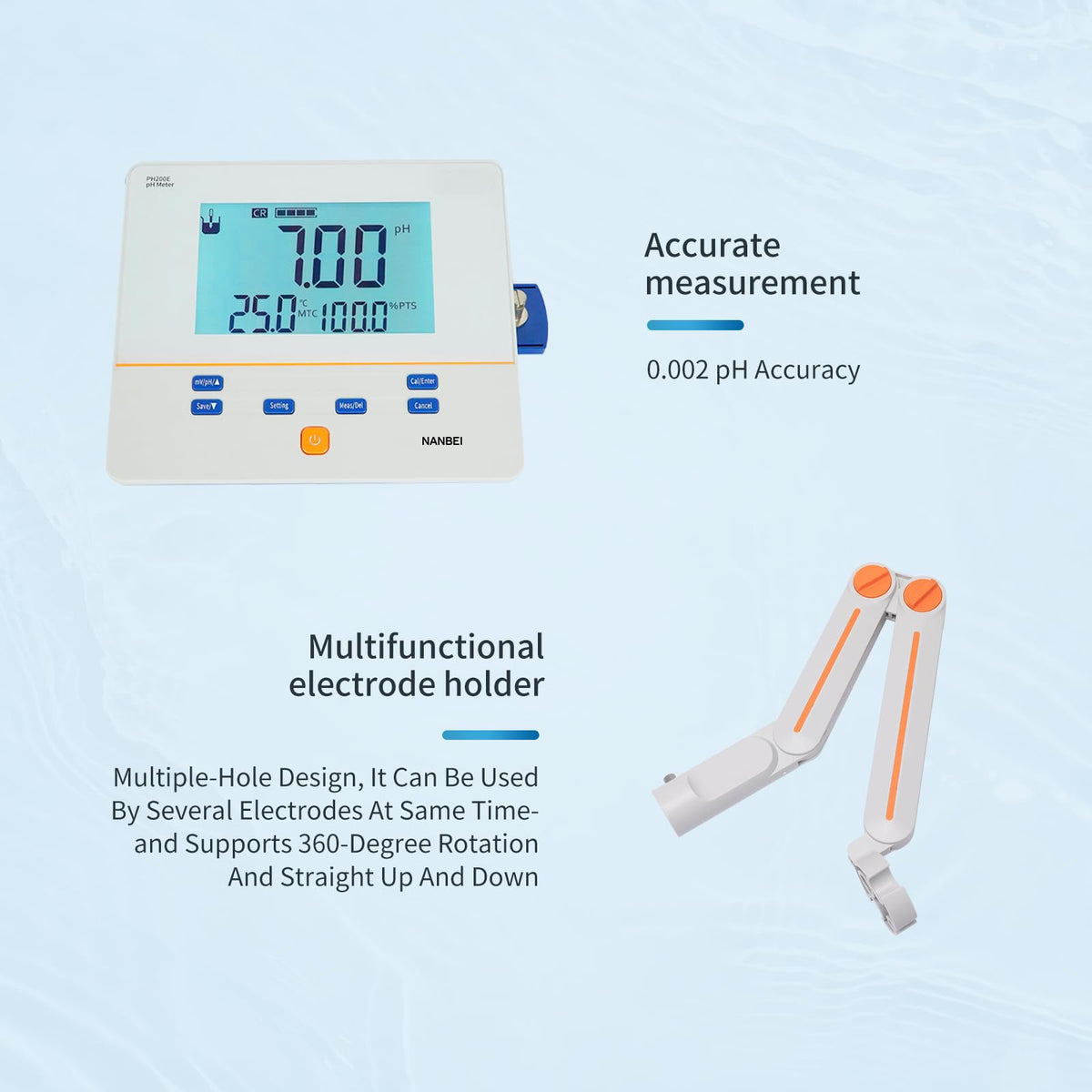 High Precision Lab Benchtop pH Meter