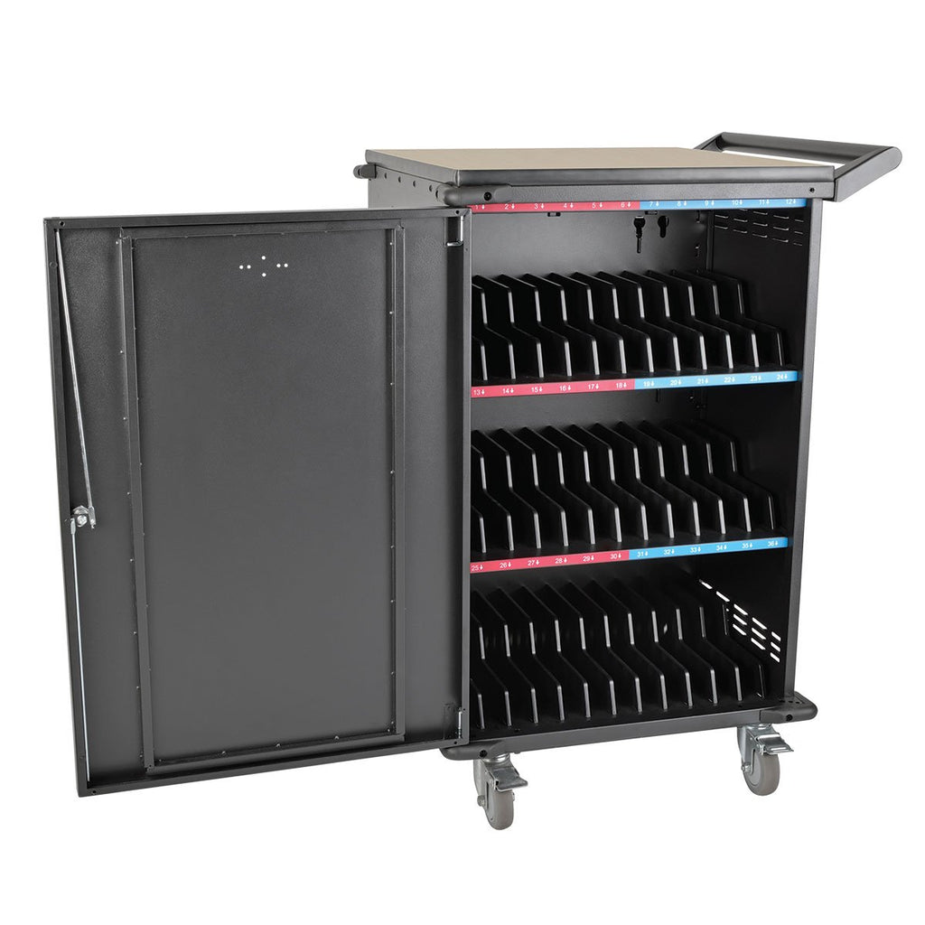 Tripp Lite 48-Port AC Mobile Charging Cart Storage Station for Chromebooks, iPads, Laptops, Tablets, Black (CSC48AC)