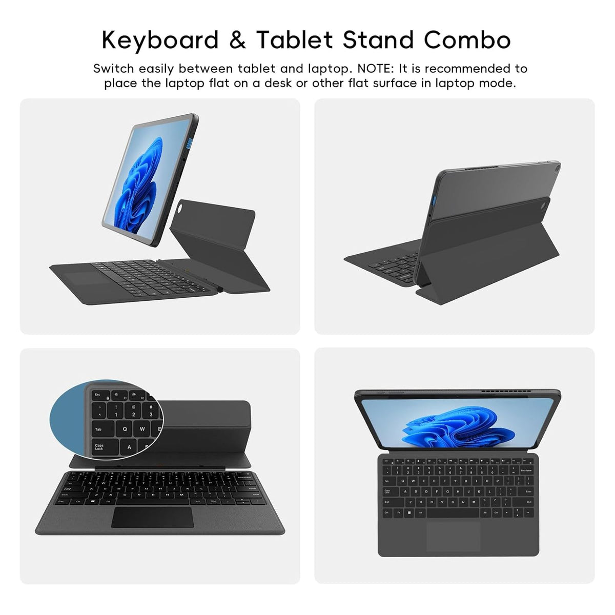 2-in-1 Laptop/Tablet, 12" 2K FHD IPS Touchscreen, 12GB RAM 256GB SSD