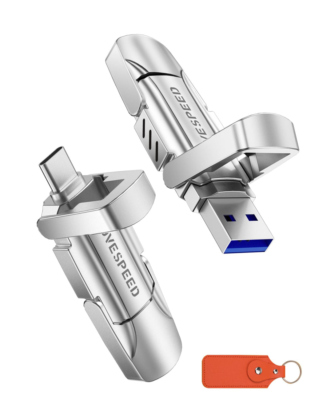 MOVE SPEED 1TB Solid State Flash Drive 570MB/s High Speed USB Drive with Type C + USB 3.2 Drive Dual Port, Thumb Drive Compatible with iPhone 15,16,17,18 Series/Android/Phone/MacBook/Audio/Smart TV