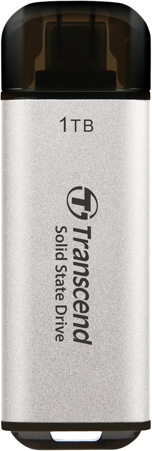 Transcend 1TB ESD300 Portable SSD 1050MB/s Type C, Silver, Thumb Drive