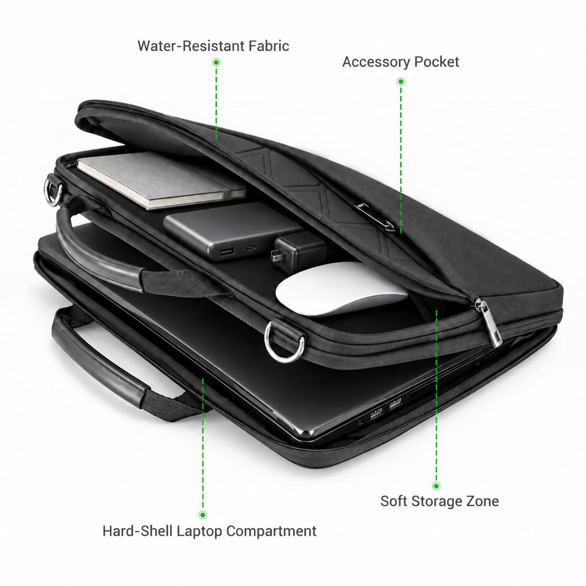 Smatree EX04 15-16 Inch Laptop Shoulder Bag Case,withHard-Shell&Soft Pocket