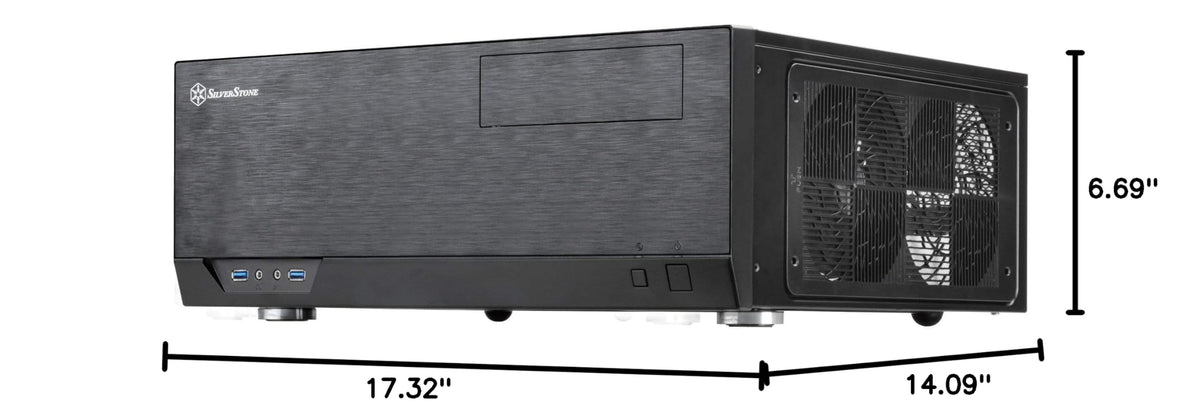 SilverStone Technology Grandia Series Aluminum HTPC Computer Case for ATX / SSI-CEB - Black (GD09B)