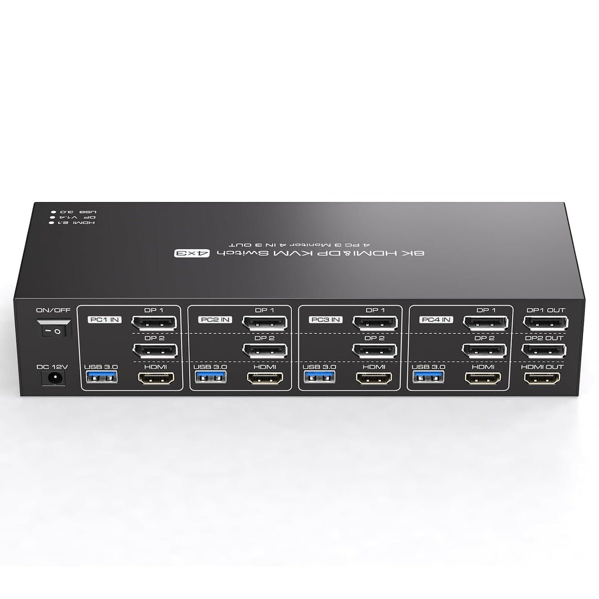 USB C KVM Switch Docking Station for 2 Montors 2 Laptops or MacBook with Displaylink,14-in-1 Thunderbolt Docking Station Support Extended/Copy Mode with 4K@60Hz HDMI and Displayport Dual Display Out
