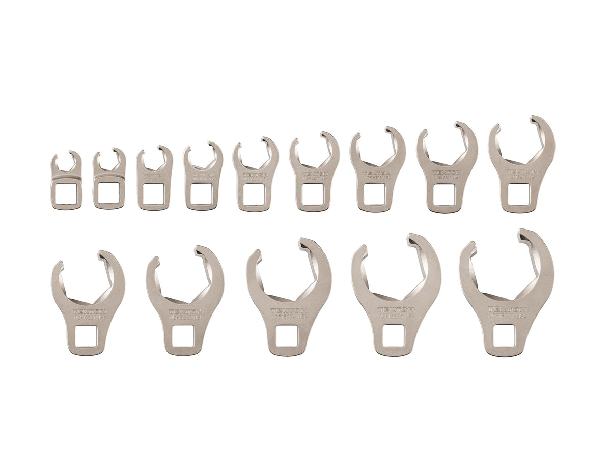 TEKTON 3/8 Inch Drive Flare Nut Crowfoot Wrench Set, 14-Piece | WCF90121