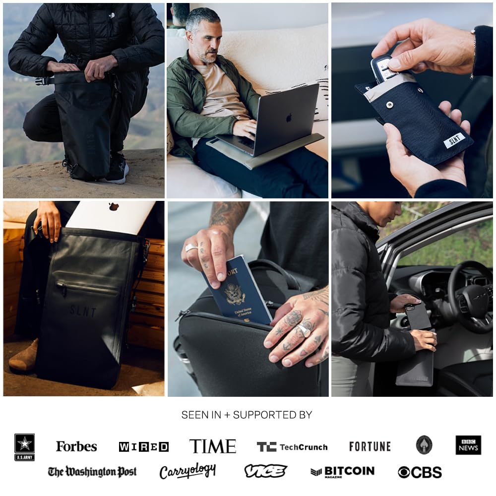 SLNT Faraday Laptop Sleeve - Signal Blocking Laptop Bag (Black, 13 inch)