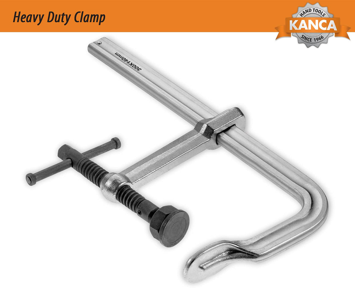 KANCA- HDC-1200 Heavy Duty Clamps, Clamping Force 12,000 N, Opening 48 INCH, Drop-Forged F-Clamp, Welding Tools, Bar Clamp, 1200 MM