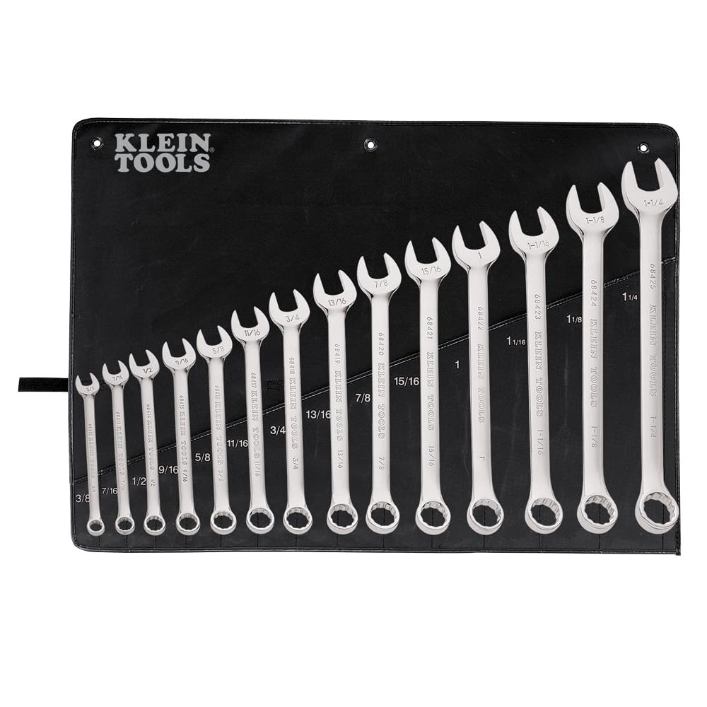 KLEIN TOOLS 68406 14-Piece SAE Combination Wrench Set