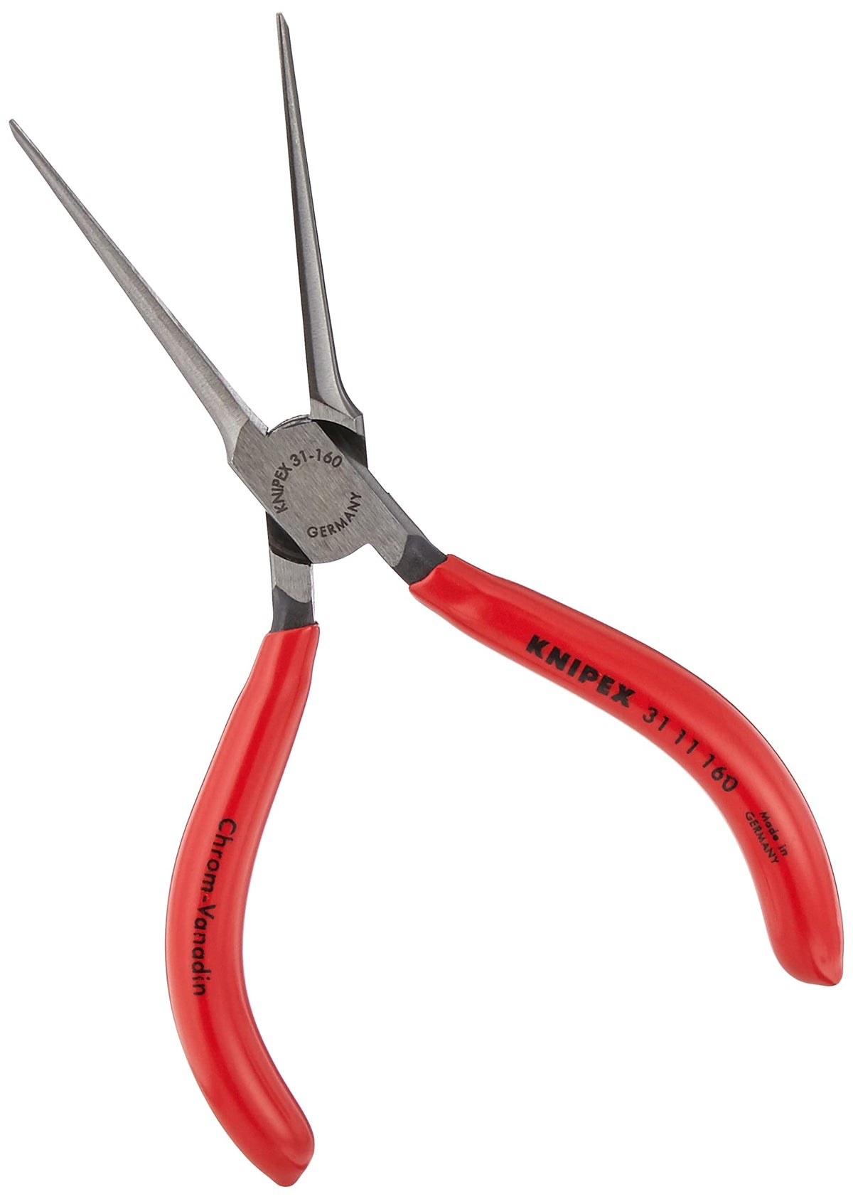 KNIPEX Tools 00 20 04 SB, Precision Circlip Snap-Ring Red Pliers 8-Piece Set & 31 11 160 Tools - Needle Nose Pliers (3111160)