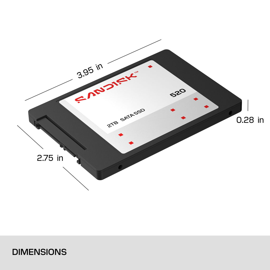 Sandisk 2TB 520 SATA III Internal SSD, 2.5"/7mm, Up to 560 MB/s Read Speeds