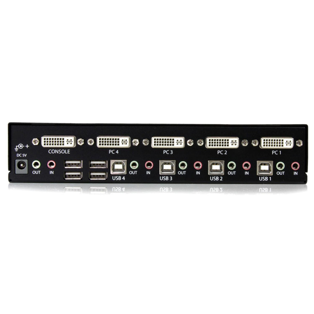 StarTech 4-Port DVI USB KVM, Audio, 1U Rack-Mount, TAA (SV431DVIUA)