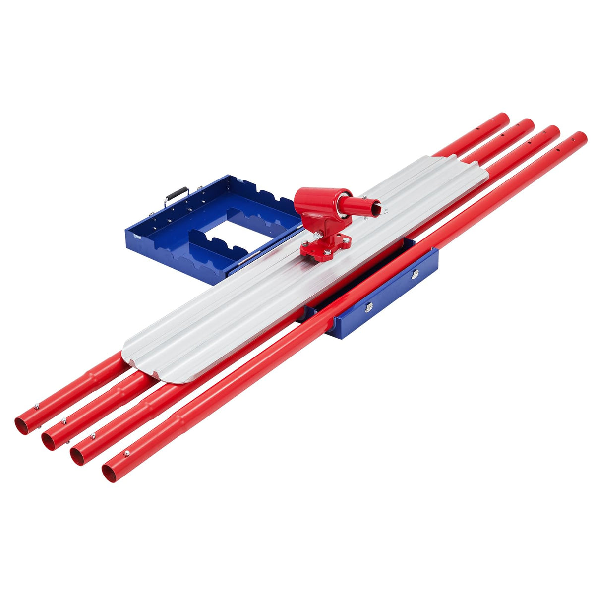 48x8 Inch Bull Float Concrete Tools, Aluminum Magnesium Concrete Finishing Tools with Round Ends, 4 Handles & Carrying Case, Quick-Connect Cement Trowel for Home, Construction