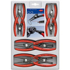 KNIPEX Tools 00 20 04 SB, Precision Circlip Snap-Ring Red Pliers 8-Piece Set & 31 11 160 Tools - Needle Nose Pliers (3111160)