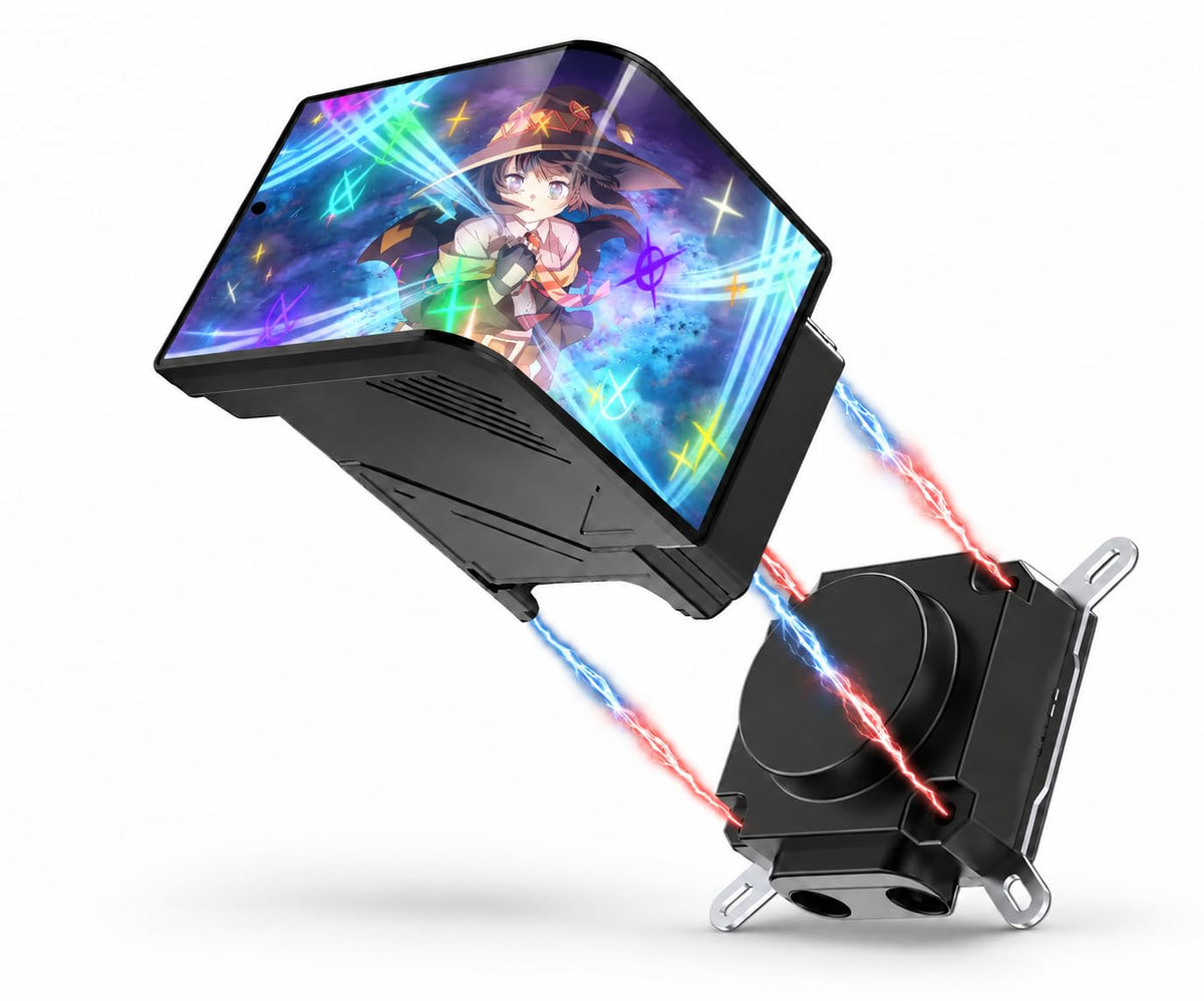 Osprey 360mm AIO CPU Cooler, Curved OLED Screen, ARGB, Intel & AMD, Black