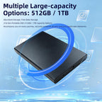1TB Portable SSD Black, Up to 550MB/s USB-C USB3.2 Gen2 External SSD for iPhone 15/16/PS4/PS5/Android Phone/Tablet/Windows/Mac