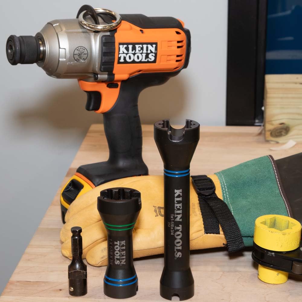 Klein Tools NRHD 5-In-1 Impact Socket, and Small and Large Alignment Slots