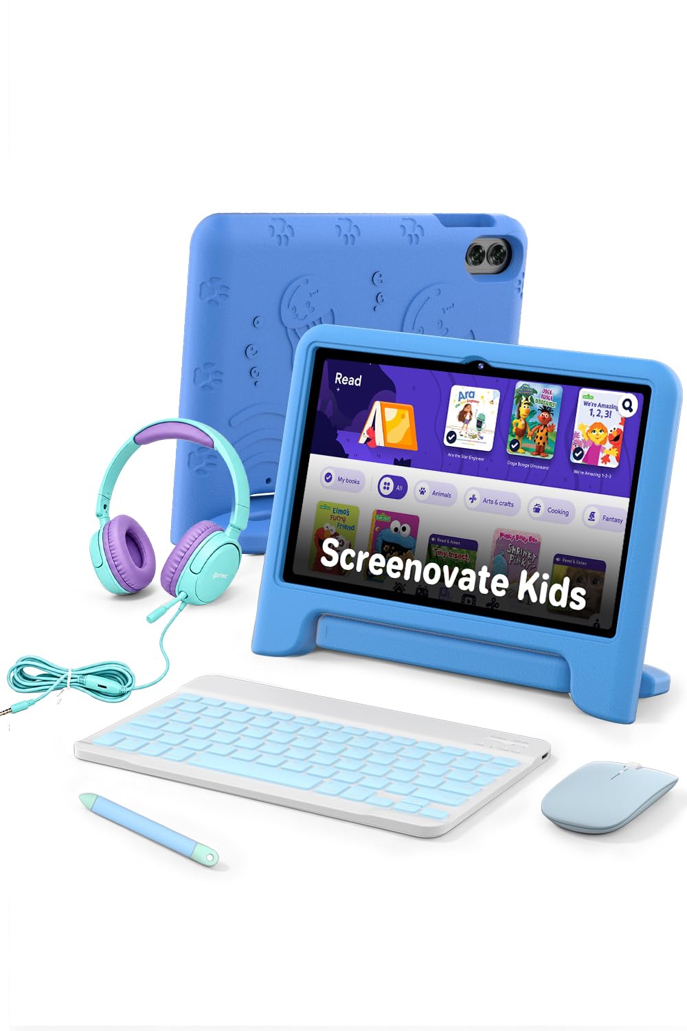 10" Kids Tablet Bundle, Android 16, Keyboard, Mouse, Headphones & Case