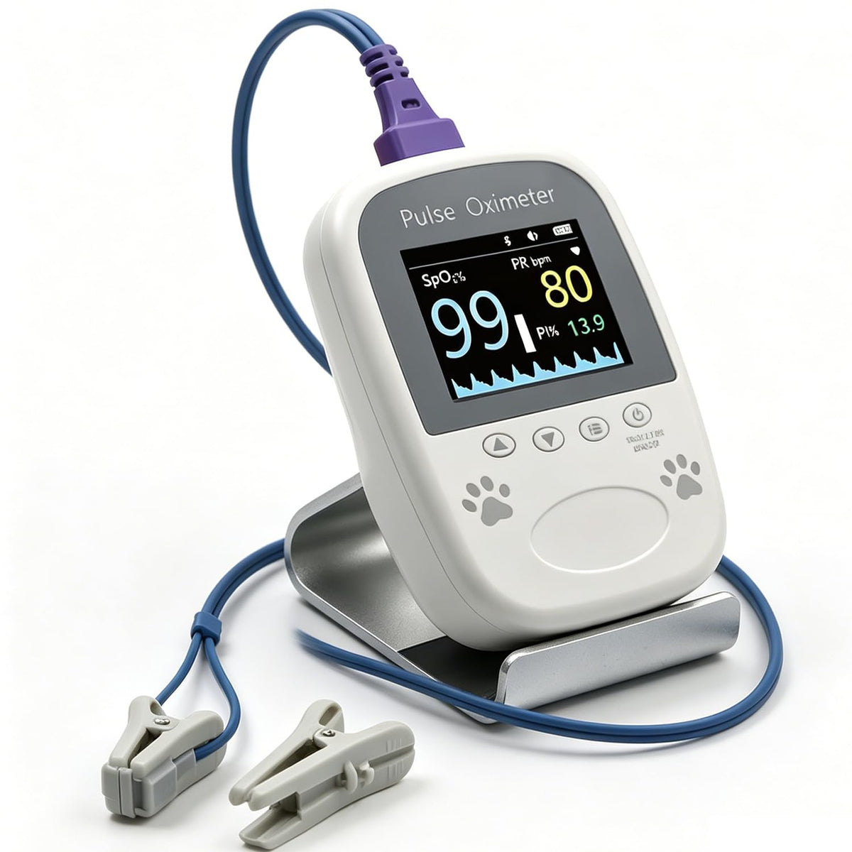Free App Data Storage Veterinary Handheld AM1000A-Vet Blood Oxygen Saturation and Pulse Rate Tongue Probe Pets with Bluetooth