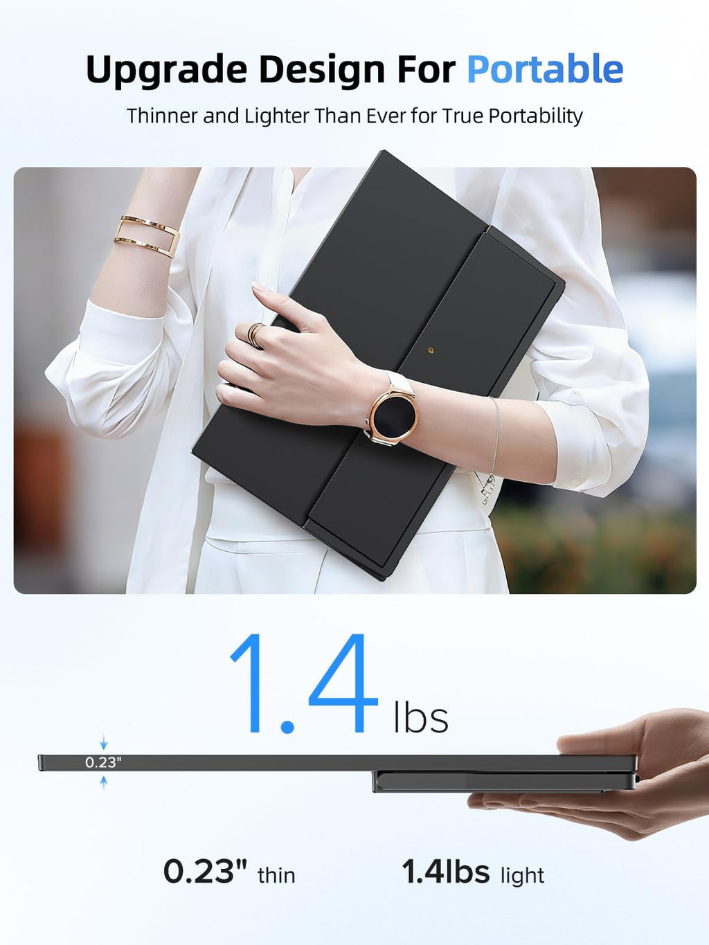 UPERFECT Portable Monitor Touchscreen 15.6 Inch 125% sRGB Travel Monitor