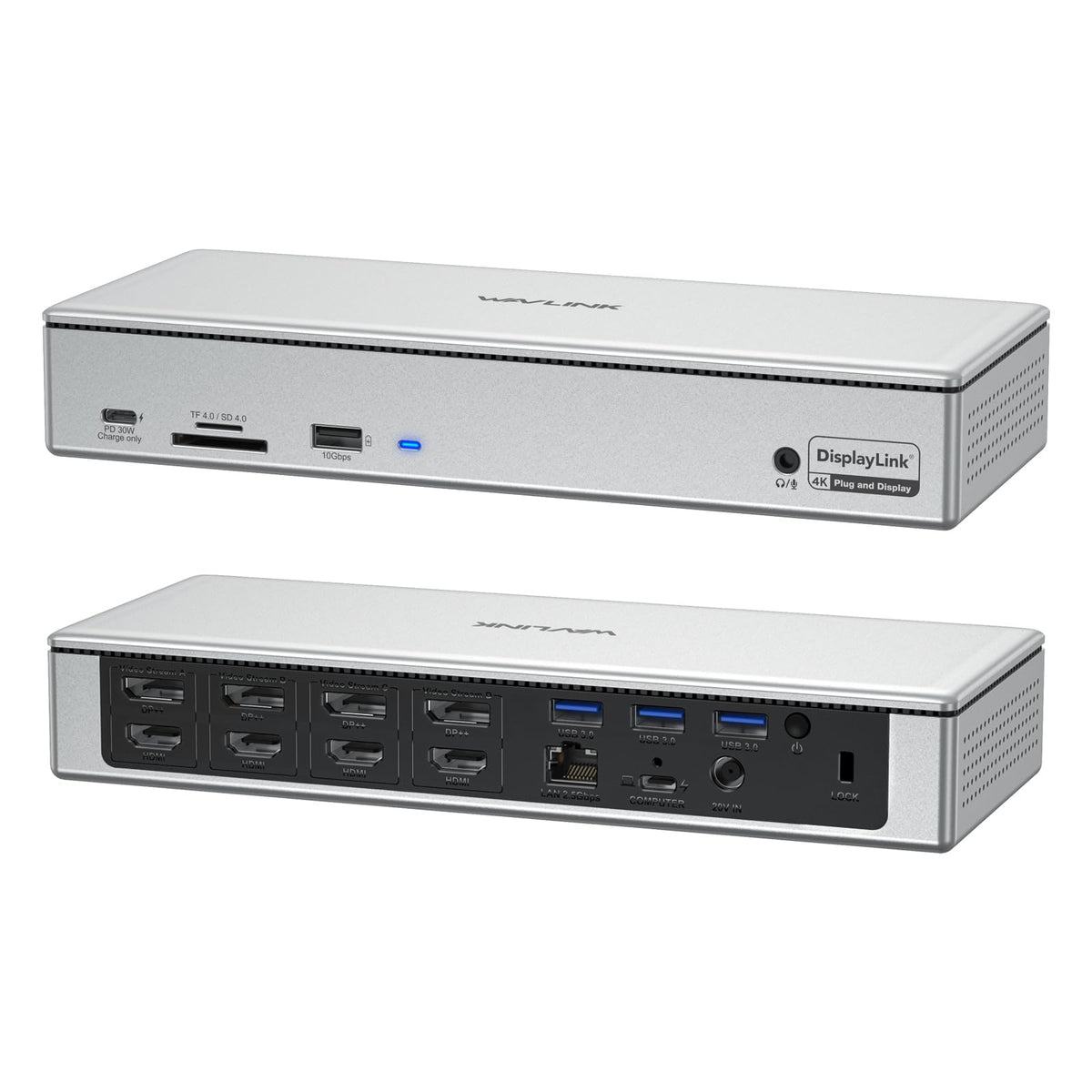 WAVLINK DisplayLink Laptop Docking Station Quad Monitor 4K@60Hz for MacBook