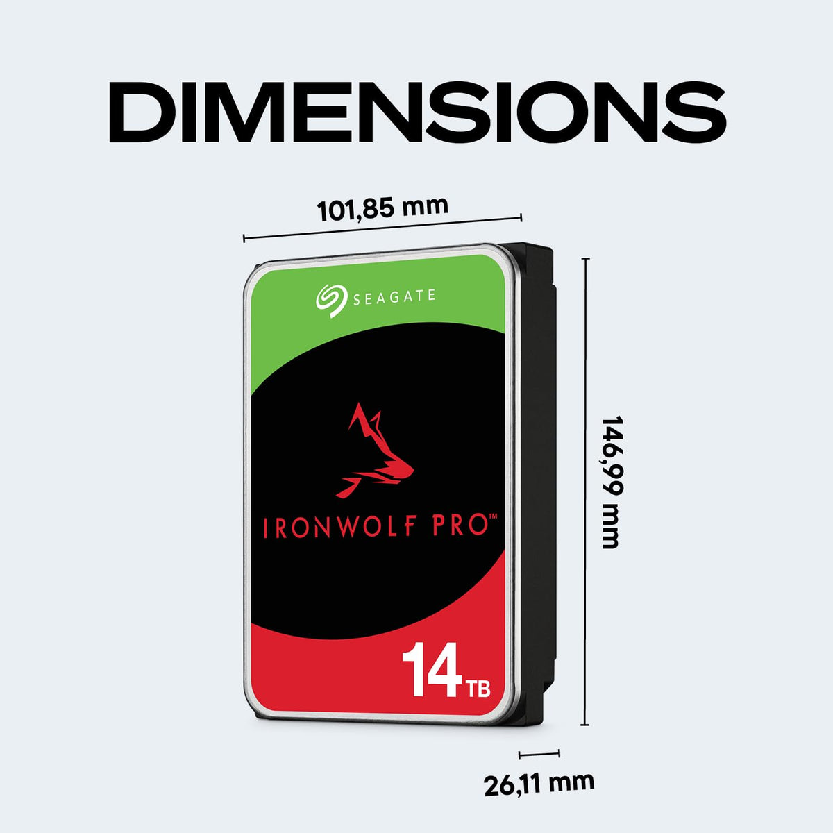 Seagate IronWolf Pro 14TB NAS Internal Hard Drive HDD – CMR 3.5 Inch SATA 6Gb/s 256MB Cache for RAID Network Attached Storage, Data Recovery Service – Frustration Free Packaging (ST14000NEZ008)