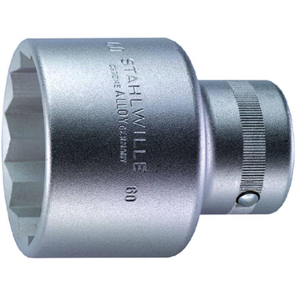 Stahlwille 06010065 1" Square Drive Hex Socket - 65mm Size, Chrome Alloy Steel, Chrome Plated, Thin-Walled for Tight Spaces, Ratchet Compatible, Made in Germany