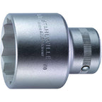 Stahlwille 06010065 1" Square Drive Hex Socket - 65mm Size, Chrome Alloy Steel, Chrome Plated, Thin-Walled for Tight Spaces, Ratchet Compatible, Made in Germany