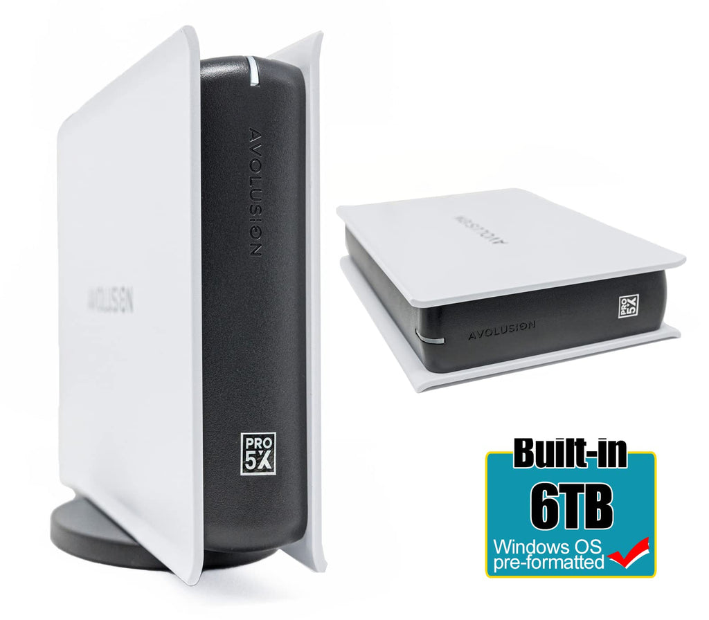 Avolusion PRO-5X Series 6TB USB 3.0 External Hard Drive for WindowsOS Desktop PC/Laptop (White) - 2 Year Warranty (Renewed)