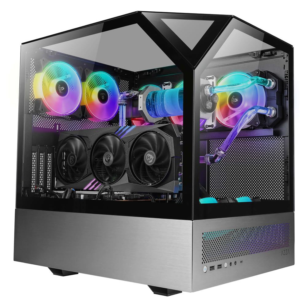 AZZA CSAZ-810 Sanctum ATX Case/Gaming/ATX Mid-Tower/Computer Case/Tempered Glass Panel