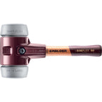 Halder Simplex Soft-Faced Mallet 3003.082 – TPE-Mid Inserts, Cast Iron Housing with Handle Protection Sleeve, Extra Short Hickory Handle, Vibration–Damping, 80mm, 5.8 lbs.