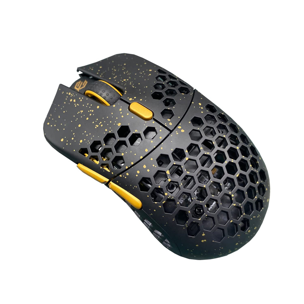 Gwolves Hati HTS Lightweight Honeycomb Wired Gaming Mouse,~48g,3389Sensor,16,000DPI, Low Latency,Anti-Interference,6Programmable Btns,On-Board Memory,PC/Mac and Laptop (Stardust Golden, HTS - Small)