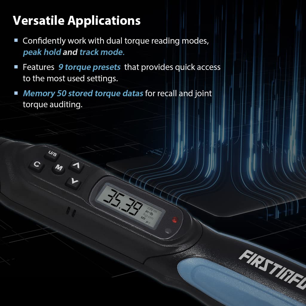 FIRSTINFO Digital Torque Screwdriver, 20-400 cNm / 1.77-35.39 in-lb