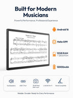 15.6 Inch Android 16 Tablet, FHD IPS Sheet Music Display for Musicians