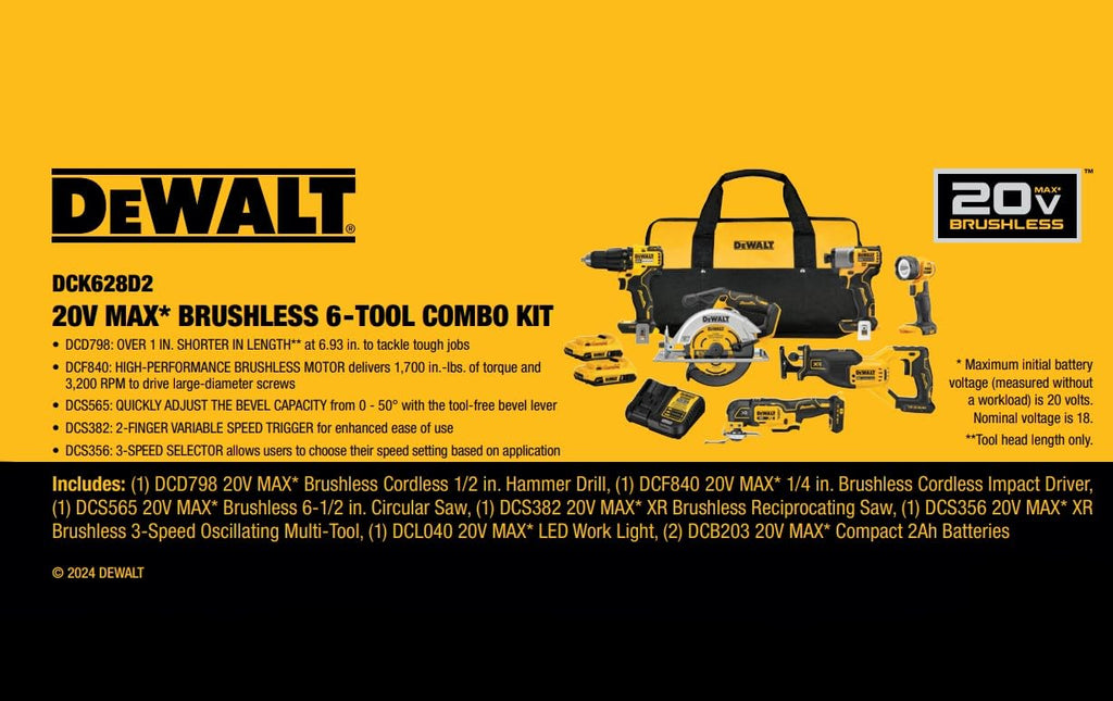 20V MAX BRUSHLESS 6-TOOL COMBO KIT