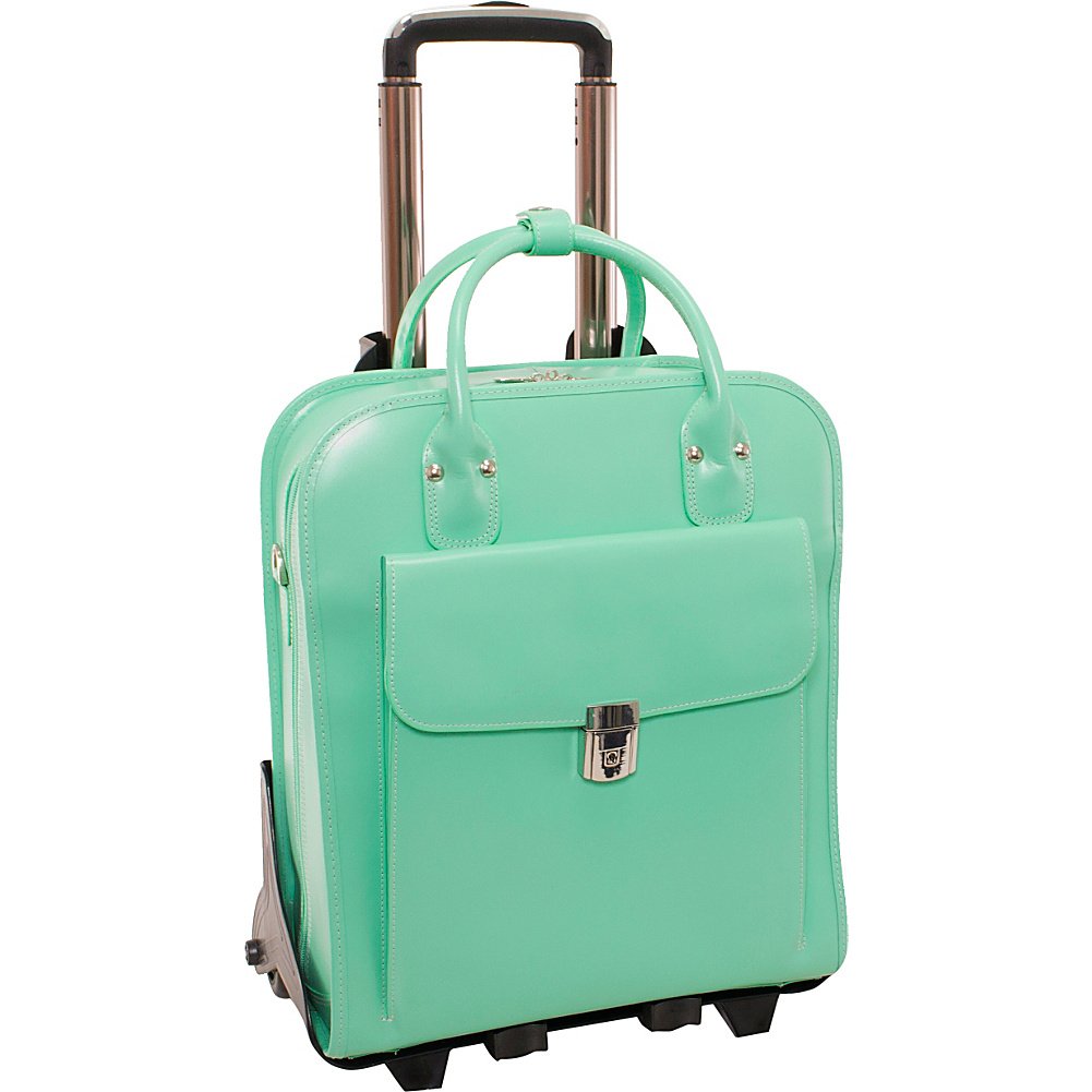 McKlein LA GRANGE, 15" Leather Detachable -Wheeled Ladies' Laptop/Computer & Tablet Business Briefcase Bag/Women's Rolling Overnight Travel Bag, Removable trolley case