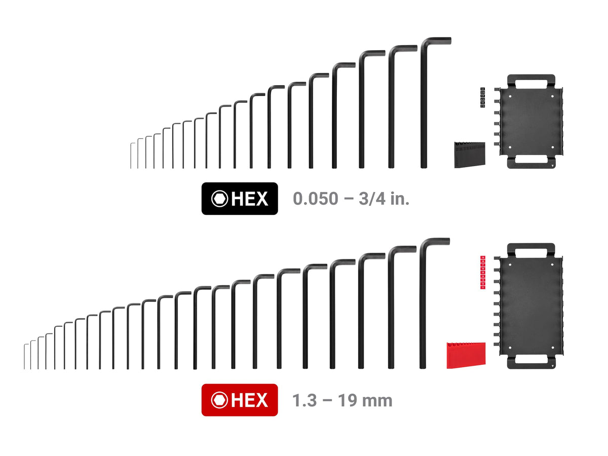 TEKTON Flat End Hex L-Key Set, 43-Piece | KLX99302