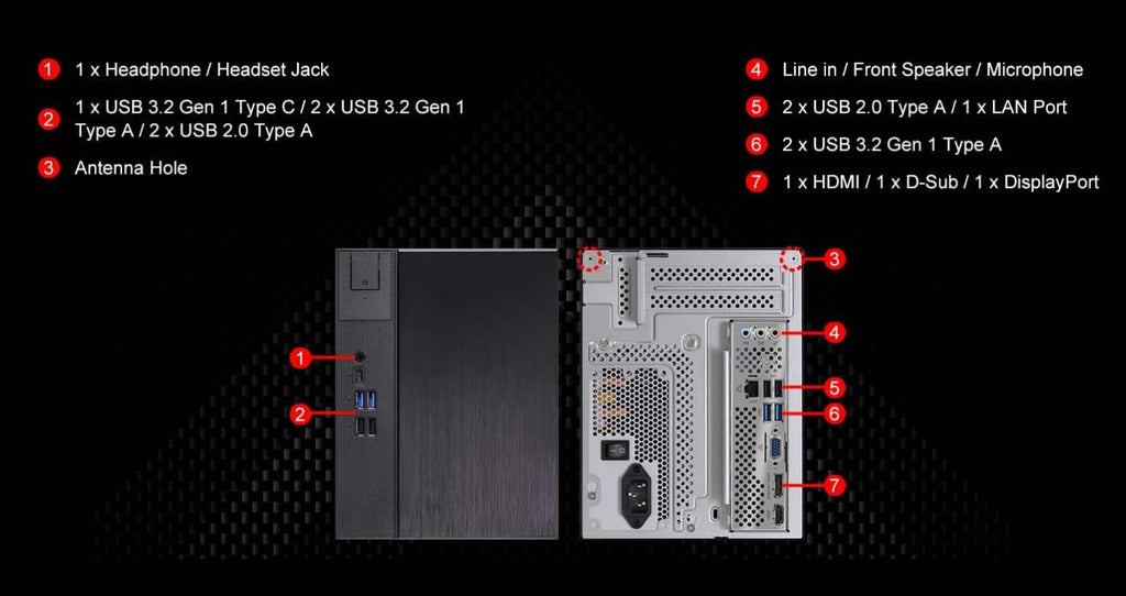 ASRock DeskMeet B660 Mini PC Barebone Kit – Intel B660, Supports 14th/13th/12th Gen Intel Core CPUs, DDR4 128GB, PCIe 4.0, Dual M.2, 500W PSU, USB-C, HDMI/DP/D-Sub (No CPU/RAM/Storage)
