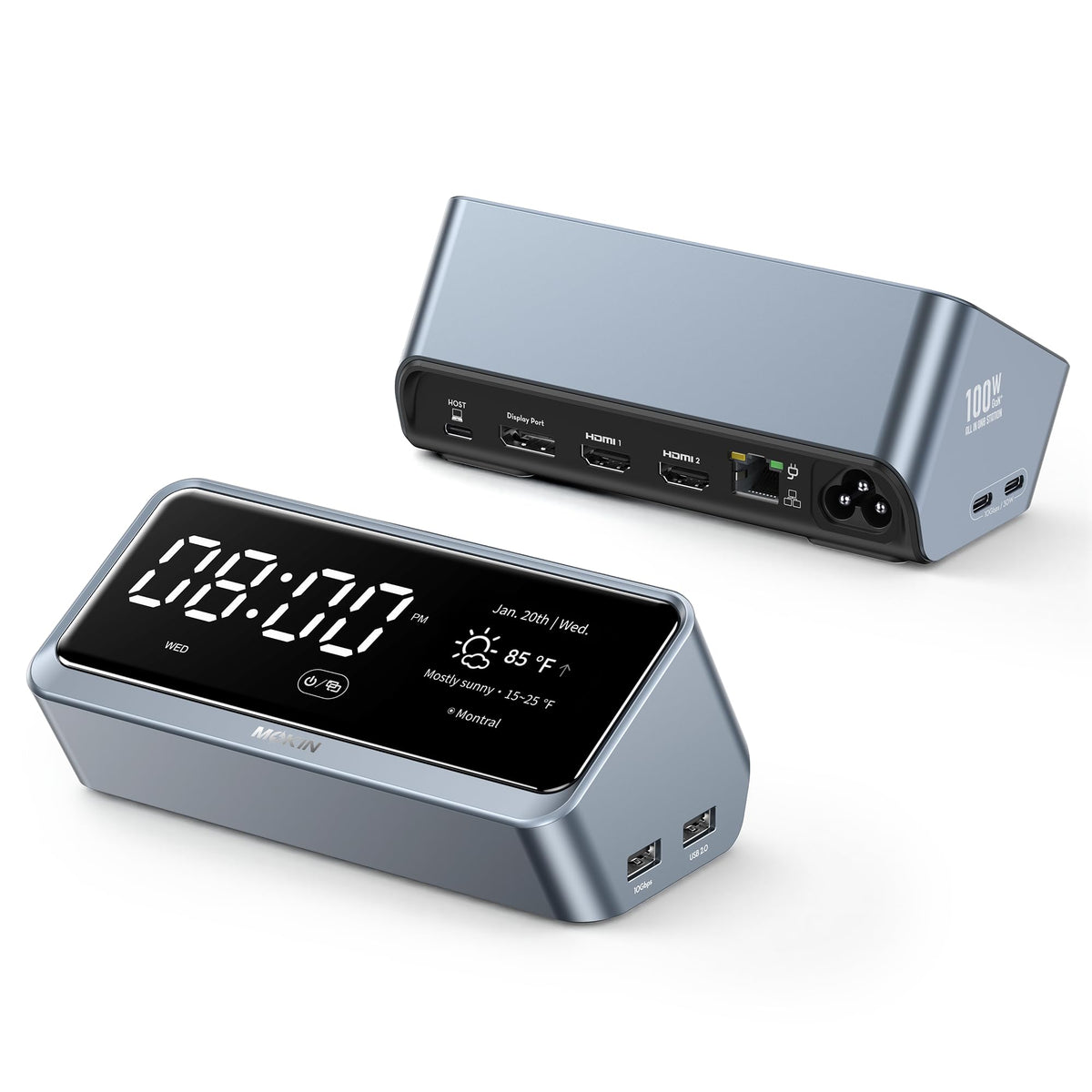 MOKiN USB C Docking Station 3 Monitors, 17-in-1 Triple Display Docking Station with 3 HDMI & 2 DP, 10G USB A/C, Gigabit Ethernet, 100W PD, Smart Display, SD/microSD, for Mac/Dell/Hp(Driver Required)