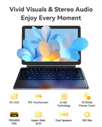 NewBook 10 10.1 inch 2-in-1 Laptop Tablet PC, Win 11 Compatible with Intel Pentium Gold 6500Y, 8GB RAM 256GB SSD, 1920x800 FHD Touchscreen, Micro HDMI/USB-C 3.2 with Magnetic Keyboard & Stand